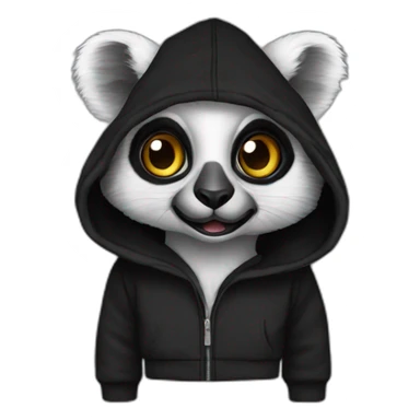 lemur-hoodie-black sticker