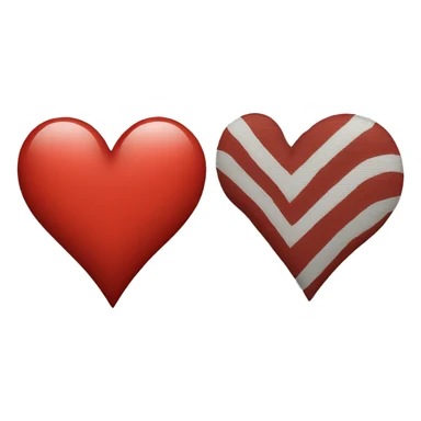 Left half white and right half red heart sticker