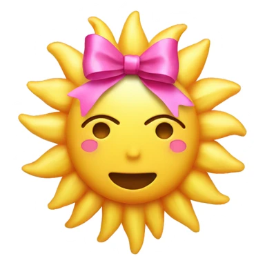 Sun with a pink bow sticker