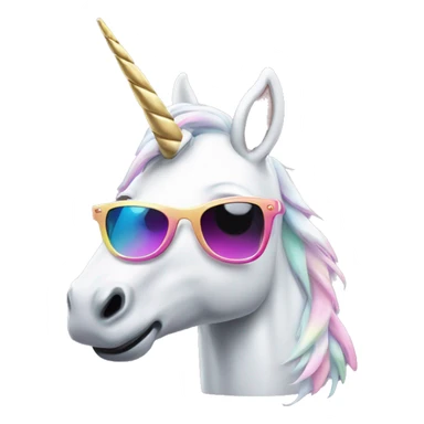 Unicorn with sunglasses sticker