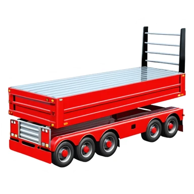 flat bed semi trailer three-quarters view sticker
