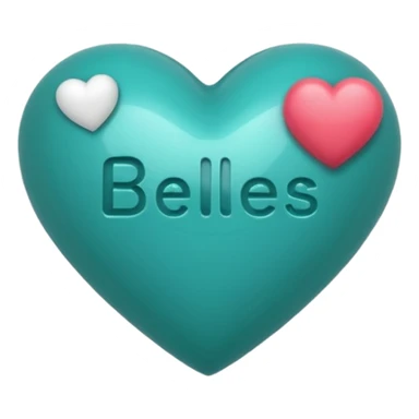 Teal heart with Belles with Balls wording sticker