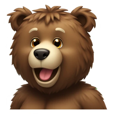 Furry brown bear sunny beach sticker