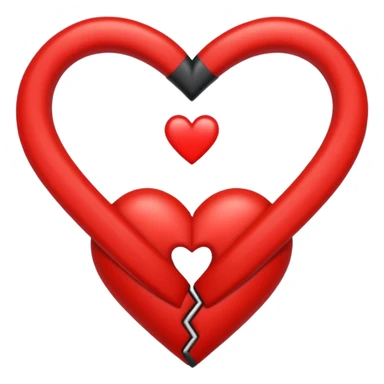 Ein rotes Bsnd zwischen zwei Herzen sticker