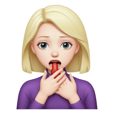 A girl chocking her self  sticker