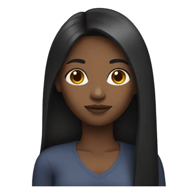 Black female with long straight hair sticker