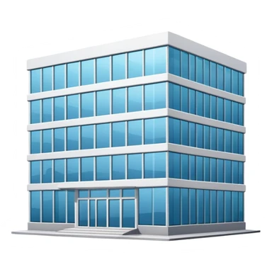 Modern office building with glass windows sticker