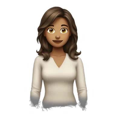 Girl with midlenght brown hair sticker