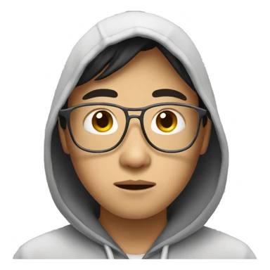 asian with a hoodie on sick  sticker