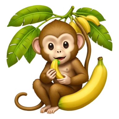 Banana Monkey Green Pink Yellow sticker