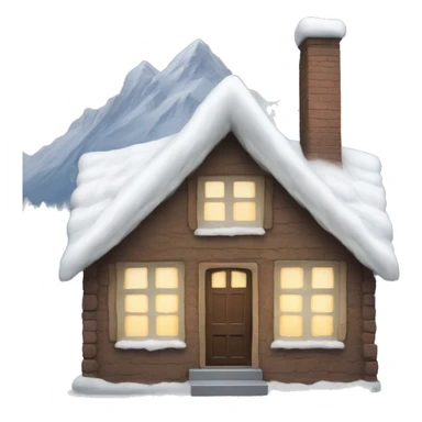 Cozy house with snowy window sticker
