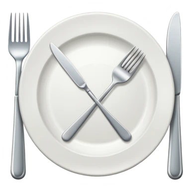 fork, plate and knife icon sticker