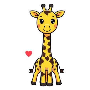 Smiling giraffe with a heart eyes
 sticker