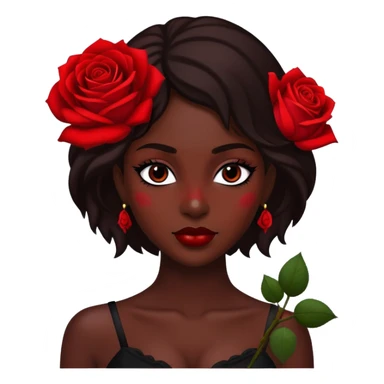 dark beauty with red roses sticker