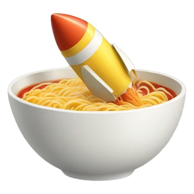 toy rocket in ramen bowl sticker