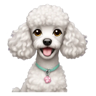 Cute girl poodle sticker