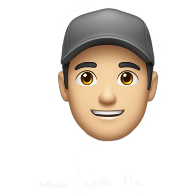 Pale skinned fit Man with black hair in a gray cap and dark gray polo T-shirt keeping a pasted box into his hands sticker