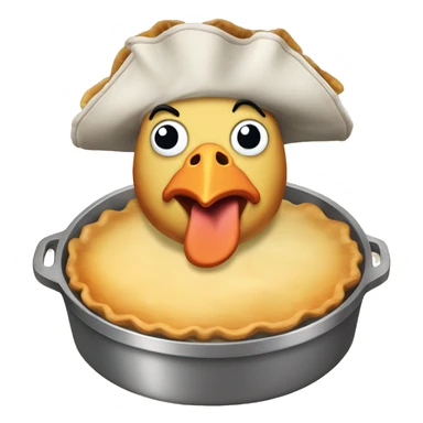 Anthropomorphic chicken pot pie that is a pirate  sticker