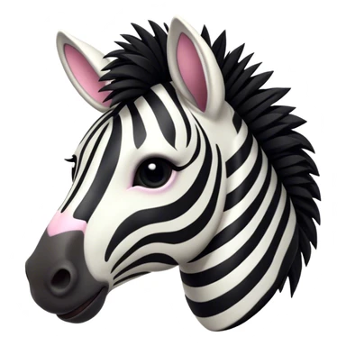 Cinematic Comical Zebra Portrait Emoji, Head tilted dramatically with an exaggeratedly amused expression, featuring a striking, glossy striped fur with bold contrasts, a refined, equine head with a long snout and alert ears, and wide, expressive eyes filled with playful disbelief, Simplified yet hilariously expressive features, highly detailed, glowing with a slightly sassy glow, high shine, dramatic yet playful, stylized with an air of cheeky savannah mischief, bright and endearing, soft glowing outline, capturing the essence of a spirited and over-the-top zebra that feels like it could prance its way into internet fame instantly! sticker