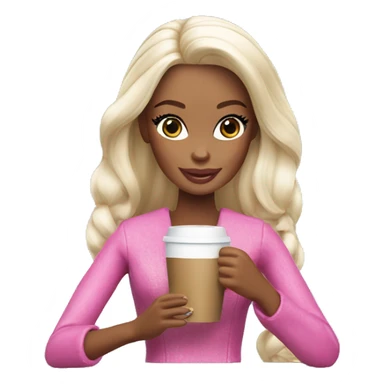 Barbie girl drinking coffee  sticker
