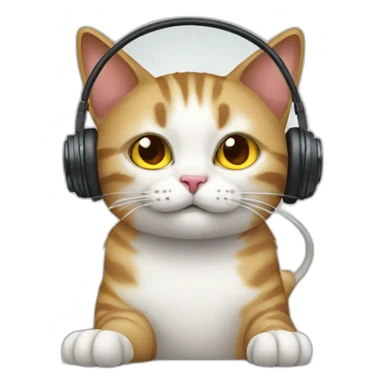 cat listening to ipod sticker