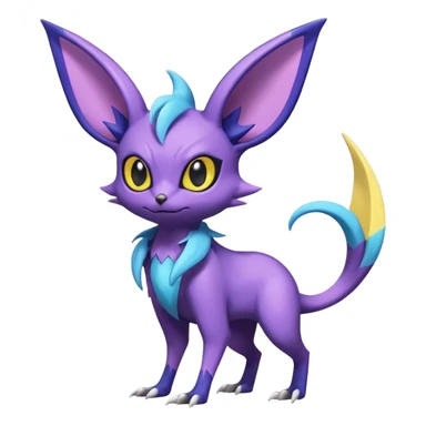 Shiny Cute Noibat-Noivern-Espeon-Silvally-Fakémon-hybrid-creature (full body)  sticker