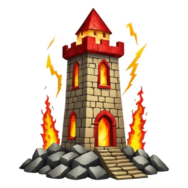 The tower tarot card in a 🀄 sticker