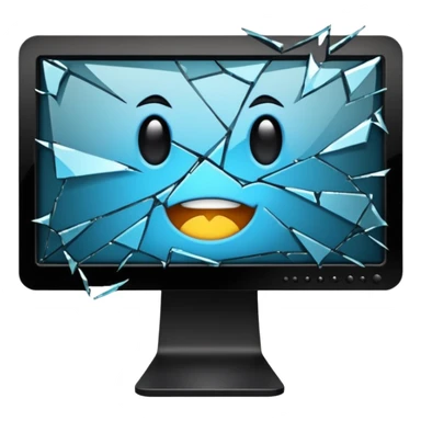 Broken computer monitor sticker