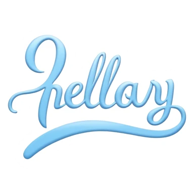 Light Blue “ hello January “ word in cursive sticker