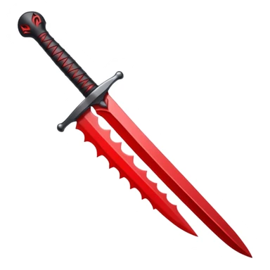 iOS sticker, ritual dagger, red blade, black handle, minimal sticker