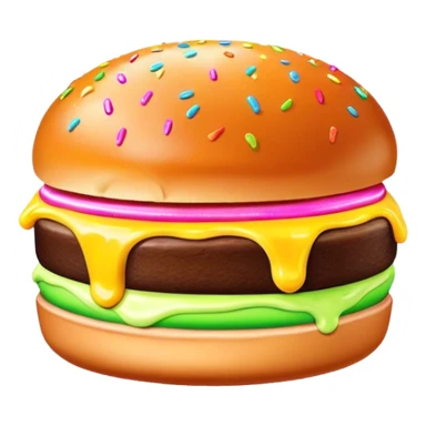 Melted neon  ice cream burger slice sticker