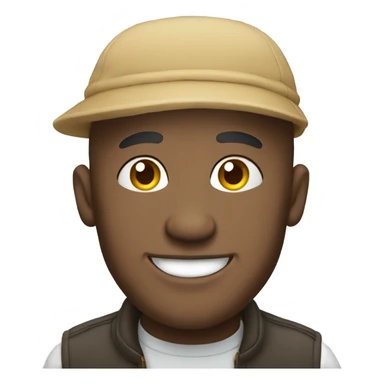 bald man in hat smiling sticker