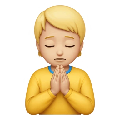 a sad emoji face praying sticker