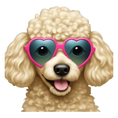 Blonde poodle with heart sunglasses  sticker