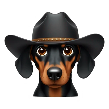black dachshund with cowboy hat sticker