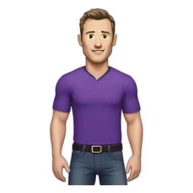 Jonathan Toews wearing a purple shirt and jeans  sticker