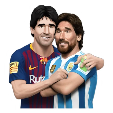diego Maradona con leo messi sticker