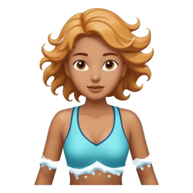 woman standing in ocean waves, water splashing around her, confident expression, dynamic sea motion, cinematic ocean vibe, 3D cartoon style, mobile game icon style, clean background, no text, no watermark
  sticker