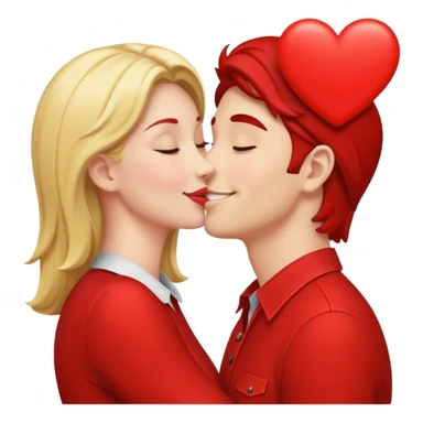 un cartello rosso con due persone che si baciano sticker