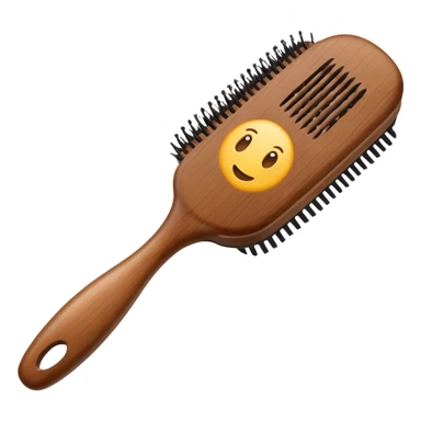 brown hairbrush, Samsung emoji style, minimal and iconic sticker