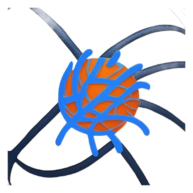 Orange and blue basketball sticker