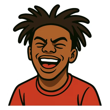 flat toon style IShowSpeed with bold lines and vibrant colors sticker