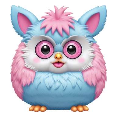 1st generation light blue and pink furby 1990’s sticker