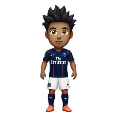 san goku head with a psg home kit sticker