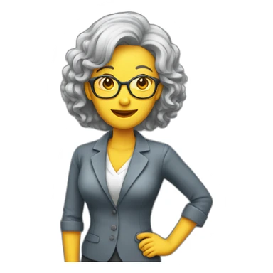 Grey hairs lady teacher standing sticker
