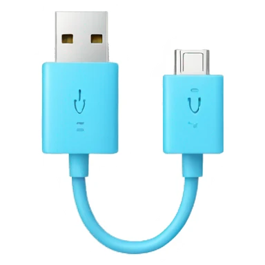 Light blue usb cable sticker