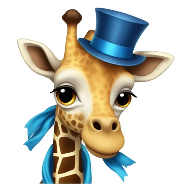 Giraffe with top hat and blue scarf sticker