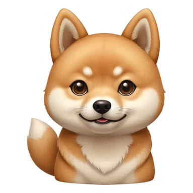 cute Shiba Inu dog with a playful, side-eye expression and a tilted head. The dog has light brown fur, big round eyes, and a soft smirk sticker