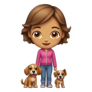 Niña con perro sticker