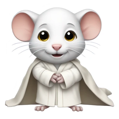 Rat wearing a white robe sticker